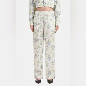The Kooples Cream Floral Straight-Leg Pants